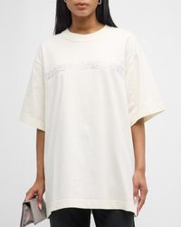 Marc Jacobs - Crystal Logo Short-Sleeve Oversized T-Shirt - Lyst