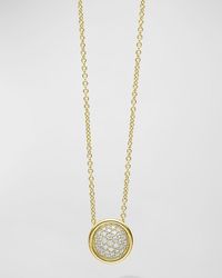 Lagos - 18k Meridian Diamond Pave 15mm Circle Pendant Necklace, 16-18"l - Lyst