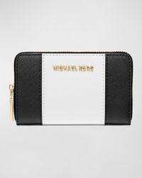MICHAEL Michael Kors - Jet Set Small Bicolor Leather Wallet - Lyst