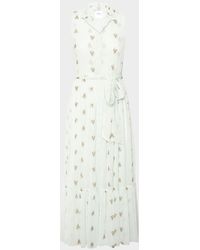 MISA Los Angles - Thebez Ruffled High-Neck Midi Dress - Lyst