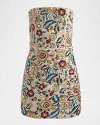 Alice + Olivia - Velia Embellished Strapless Mini Gown - Lyst