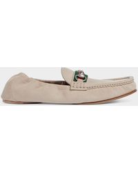 Gucci - Apos;S Horsebit 1953 Suede Moc-Toe Loafers - Lyst