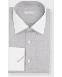 Stefano Ricci - Contrast Collar-Cuff Printed Dress Shirt - Lyst