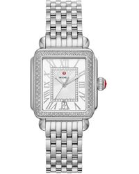 Michele - Deco Madison Mid Stainless Steel Diamond Watch - Lyst