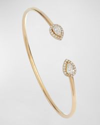 Krisonia - 18k Yellow Gold Cuff Bracelet With Pear-cut Diamonds - Lyst