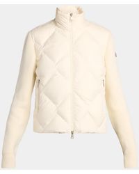 Moncler - Wool And Cashmere Padded Zip-Up Cardigan - Lyst