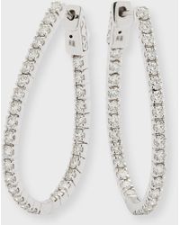 Cassidy Diamonds - 18k White Diamond Inside-out Oval Hoop Earrings - Lyst
