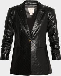 Cinq À Sept - Khloe Quilted Vegan Leather Blazer - Lyst