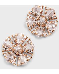 64 Facets - 18k Rose Gold Tulip Diamond Stud Earrings - Lyst