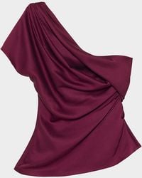 Jonathan Simkhai - Phoebe Draped Asymmetric Satin Top - Lyst
