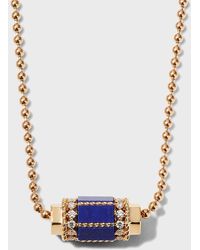 Roberto Coin - 18k Rose Gold Diamond & Lapis Pendant Necklace - Lyst
