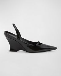 Givenchy - Raven Leather Wedge Slingback Pumps - Lyst