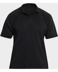 Homme Plissé Issey Miyake - Apos;S Basics Pleated Johnny Collar Polo Shirt - Lyst