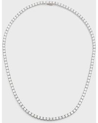 Neiman Marcus - 18k White Gold Round Diamond Tennis Necklace, 22.4tcw - Lyst