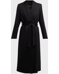 Sofiacashmere - Cashmere Belted Wrap Coat With Pick-Stitched Detail - Lyst