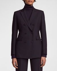 Another Tomorrow - Wool Double-Breasted Blazer Jacket - Lyst
