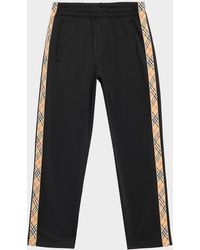 Burberry - Apos;S Check-Trim Jersey Trousers - Lyst