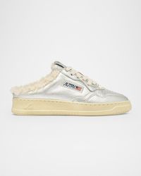 Autry - Medalist Shearling-Lined Sneaker Mules - Lyst