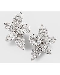 Zydo - 18k White Gold Diamond Cluster Earrings, 2.12tcw - Lyst