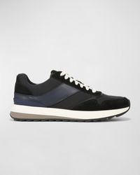 Vince - Edric Vintage Leather And Suede Sneakers - Lyst