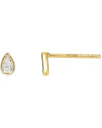 14k Gold Mini Diamond Flower Stud Earrings - Zoe Lev Jewelry