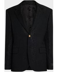 Versace - Python-Jacquard Wool-Blend Blazer - Lyst