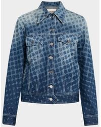 Christopher John Rogers - Halftone Wiggle Dot Denim Jacket - Lyst