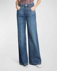 Isabel Marant - Noldy Mid-Rise Pintuck Wide-Leg Released-Hem Jeans - Lyst