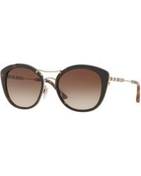 Burberry - Round Sunglasses With Metal Trim - Lyst