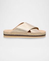 Odissi - Lily Leather Criss-Cross Espadrille Sandals - Lyst