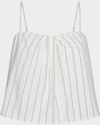 Vince - Stripe Draped Tank Top - Lyst