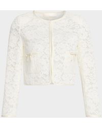 LoveShackFancy - Junetta Floral Lace Cropped Jacket - Lyst