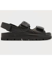 Prada - Quilted Leather Slingback Sporty Sandals - Lyst