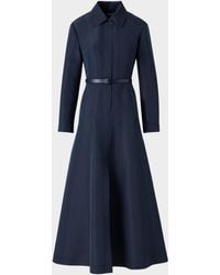 Akris - Ottoman Silk Belted A-Line Midi Shirtdress - Lyst