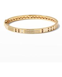 Harwell Godfrey - 18k Yellow Gold Baguette And Pave Diamond Bangle With Topaz - Lyst