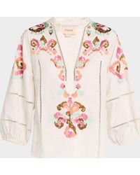 Figue - Rylie Embroidered Peasant Top - Lyst