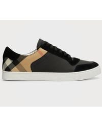 Burberry - House Check Leather Sneakers - Lyst
