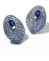 Graziela Gems - Rhodium, Sapphire And Diamond Earrings - Lyst