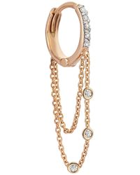 Kismet by Milka - Colors 14K Rose Triple-Chain Hoop Earring With Champagne Diamonds - Lyst