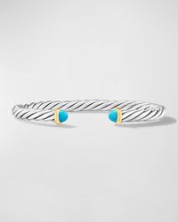 David Yurman - Cable Flex Cuff Bracelet With Gemstone And 14K - Lyst