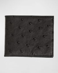 Abas - Ostrich Bi-fold Wallet - Lyst