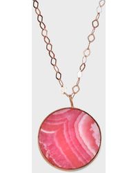 Ginette NY - Ever Jumbo Rhodocrosite Disc Necklace - Lyst