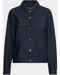 Emporio Armani - Shawl-Collar Cotton Denim Jacket - Lyst