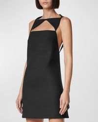 Versace - Double Wool Blend Cocktail Dress With Cutout Details - Lyst