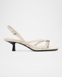 Vince - Tali Leather Kitten-Heel Slingback Sandals - Lyst