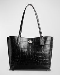 COACH - Willow Croc-Embossed Leather Tote Bag - Lyst