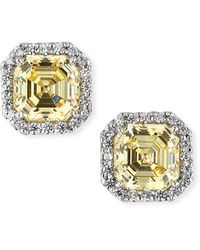 Fantasia by Deserio - Canary Cubic Zirconia Stud Earrings - Lyst