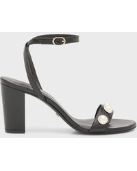 Stuart Weitzman - Nearlybare Leather Pearly Ankle-strap Sandals - Lyst