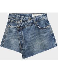 Rag & Bone - Belina Crossover Denim Skort - Lyst