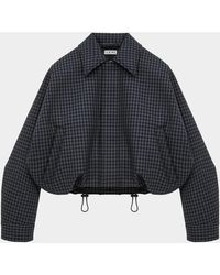 Loewe - Check Wool-Blend Drawstring Balloon Jacket - Lyst